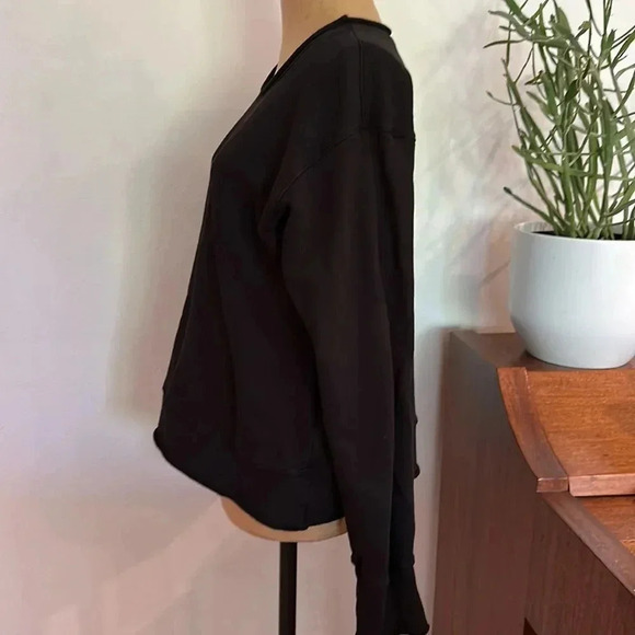 Frank & Eileen black long sleeve sweatshirt raw edges great condition sz M - Picture 2 of 7